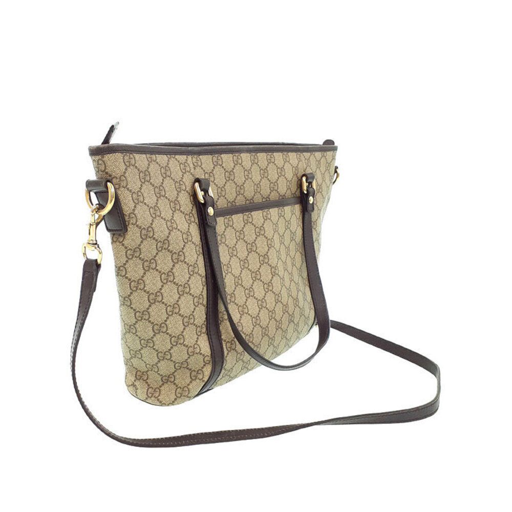 Gucci Ebony GG Tote Brown Joy Beige Supreme Bag Canvas